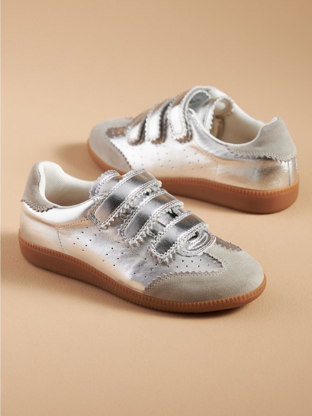 Anthropologie Silent D Women’s Seena Sneakers - Silver/Suede, Size 40/9 US